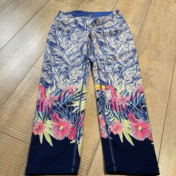 Lilly Pulitzer Leggings Womens Small Weekender Luxletic‎ Jolena Bennet Blue - Picture 1 of 15
